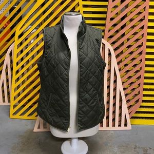 Green quilted vest